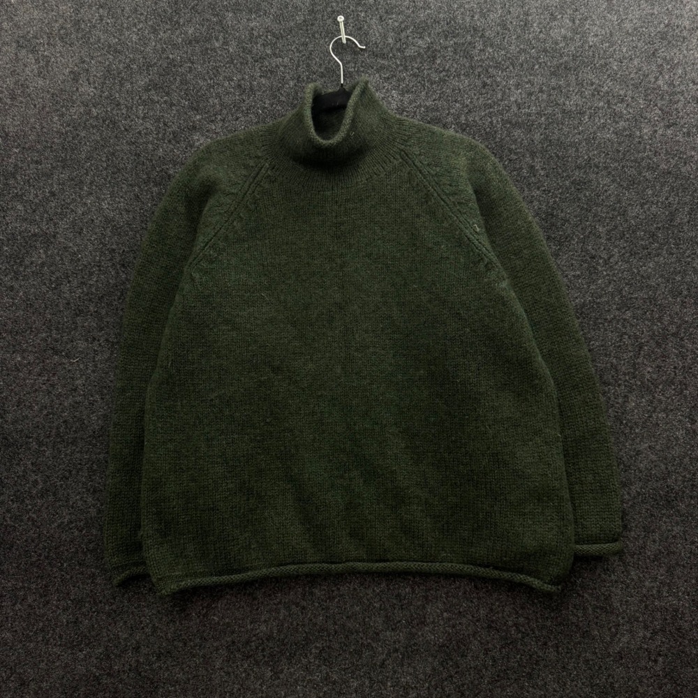 Vintage J Crew Roll Neck Wool Oarsman Sweater Forest Green Mens Large